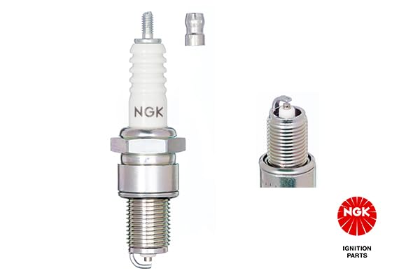 Ngk Genuine Bp6Es Spark Plug - Silver/White