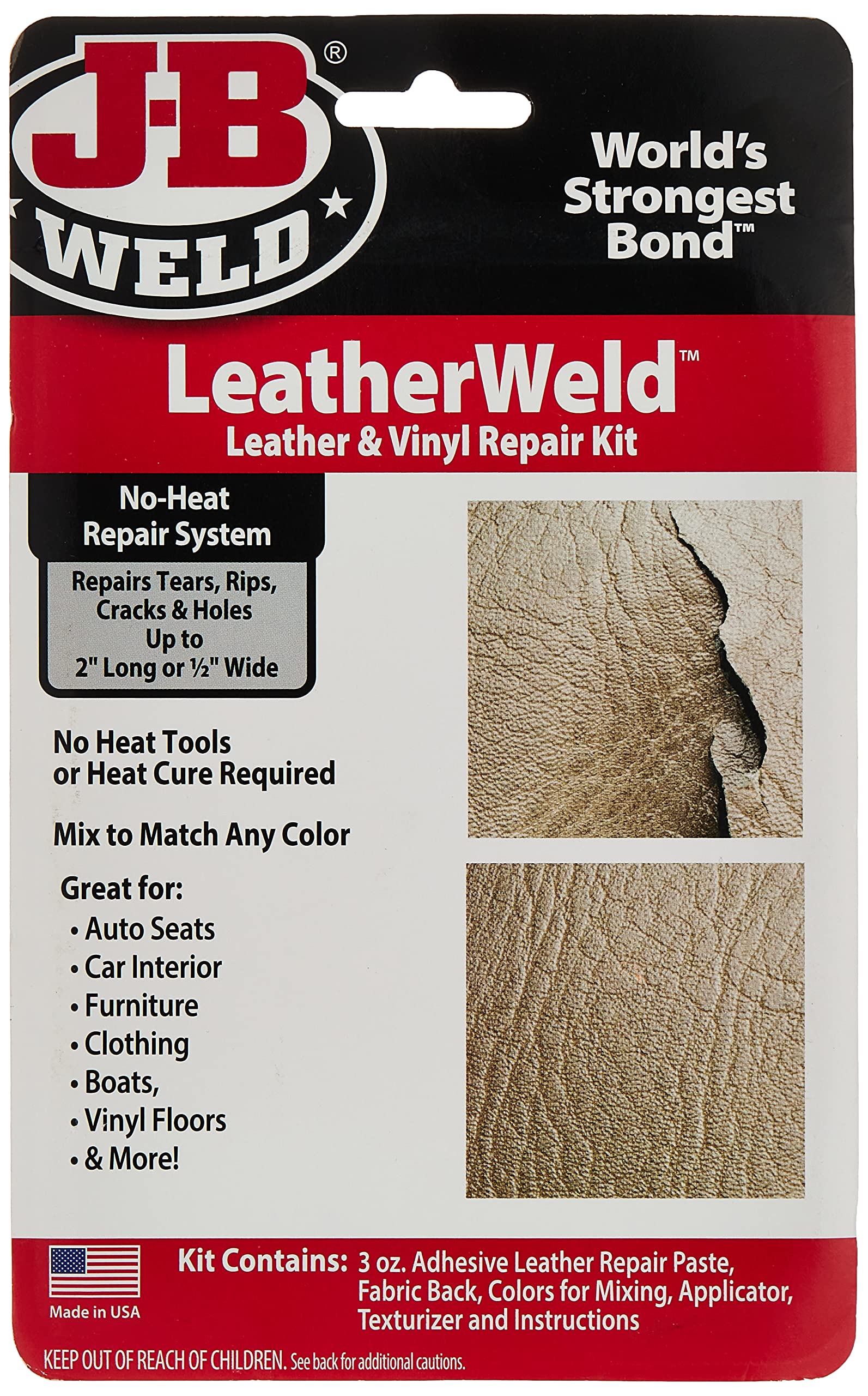 J-B Weld 2130 Vinyl And Leather Repair Kit, 3 Oz