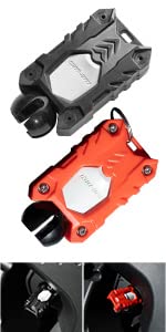 A & Utv Pro Sporty Key Holder For Ryker, Outlander, Ignition Key Fob Holder Compatible With All Can Am Ryker Models 600 900 Accessories, Red Black, Pack Of 2