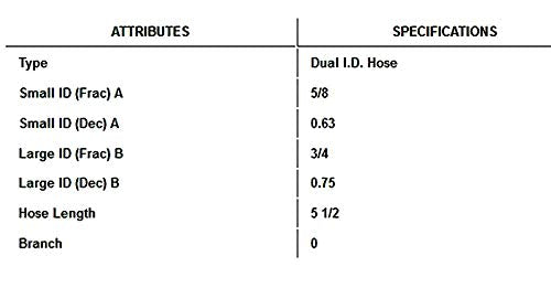 Dayco 70646 Coolant By-Pass 5/8” X 5.5” Right Angle Hose, Black