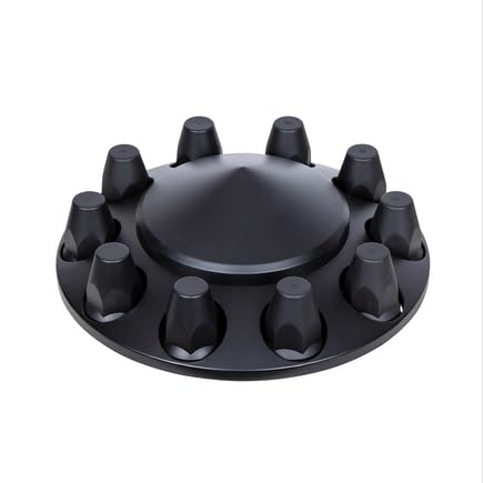 United Pacific 10339 Axle Hub Cover, Front, Matte Black, Pointed, With 33Mm Thread-On Nut Cover