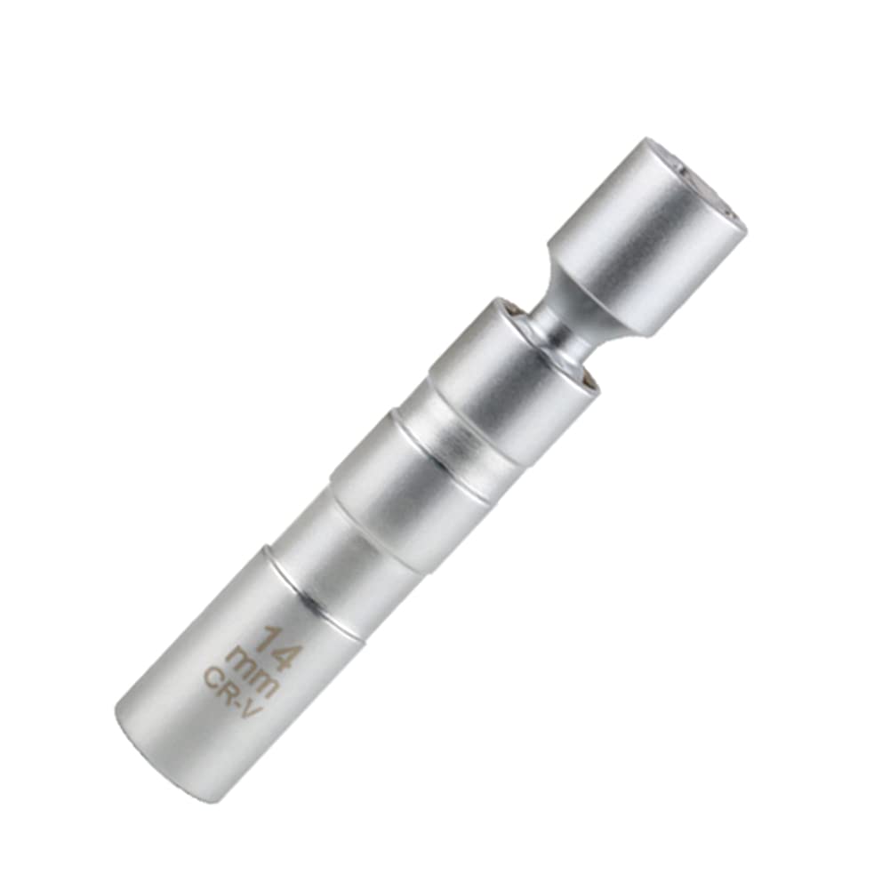 Cmtool Spark Plug Socket 14Mm Spark Plug Socket Set Magnetic Spark Plug Socket 3/8 Inch Drive 12 Point Thin Wall Swivel 14 Mm Sp