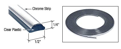 C.R. Laurence Chrome Locking Strip for 1973-1990 Chevy/GMC Truck Windshield - 16 Roll
