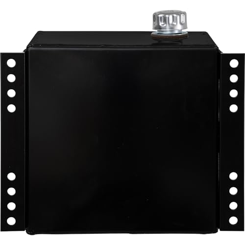 Buyers Products Smr15S 15 Gallon Side Mount Steel Hydraulic Reservoir, Black Powdercoat, Magnetic Drain Plug And Temperature Sight Gauge, Truck Hydraulic Accessories