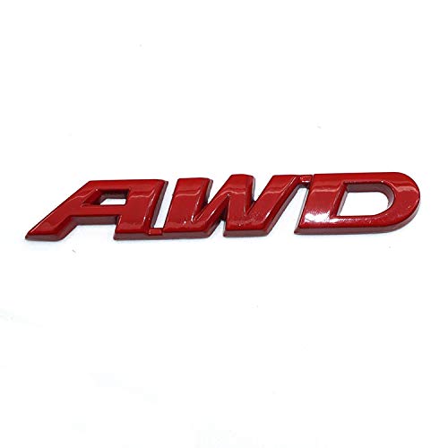 EmbRoom AWD Emblem, 3D Metal Tailgate Side Sticker Badge Replacement For 4x4 All Wheel Drive SUV Off Road (Red)