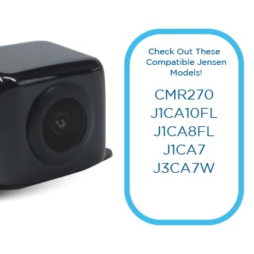 Jensen Bucam100J Backup Camera For Car Truck | Led High Definition Picture | Wide Viewing Angle | Parking Guides | Ip67 Waterpro