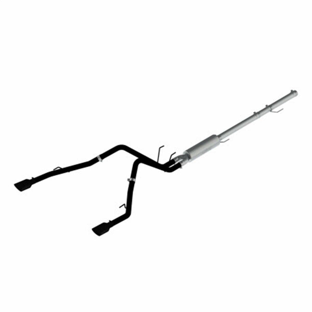 Mbrp S5146Blk Black Coated 2 1/2' Dual Split Rear Cat Back Through Stock Bumper