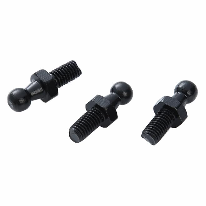 TOOMYAUTO 10mm Ball Studs with Hardware, M8 Ball Screws 5/16-18 Thread x 1/2'' Long Shank for Gas Struts Lift Support Strut Fitt