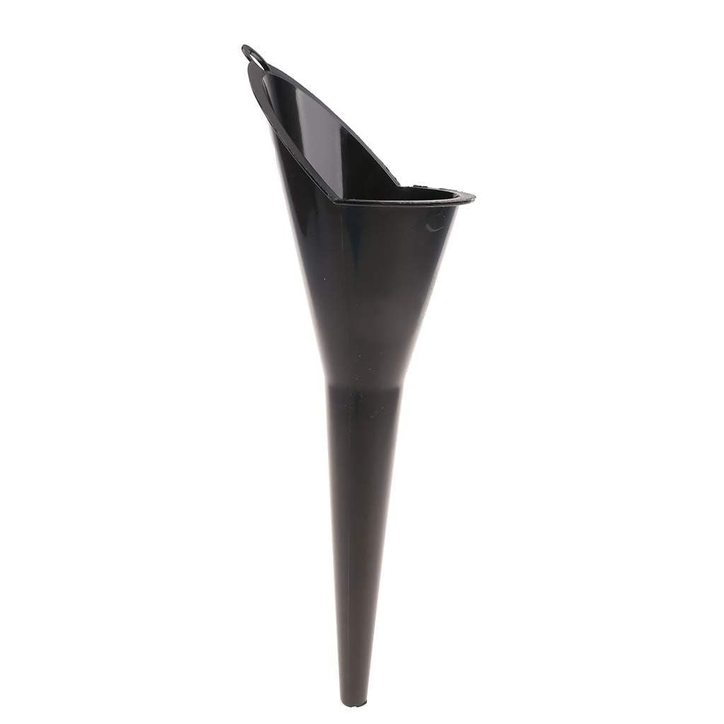Black Multi-Function Engine Oil Funnel with Long Stem, Multi-Function Auto Engine Oil Petrol Change Funnel Long Stem Plastic for