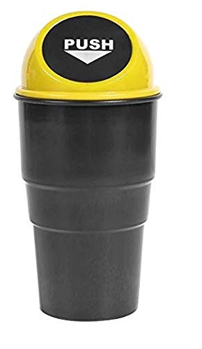 Semaphore Plastic Mini Dustbin Bin Trash Holder Can Yellow for Kia Carnival