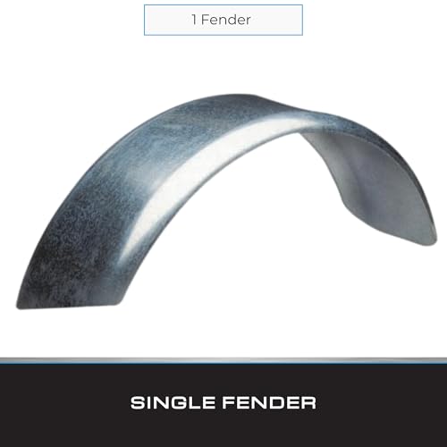 Tie Down Trailer Fender - Single Axle, 16 Gauge Galvanized Steel - for 14'' Wheel Tire Assemblies- 31.5'' L x 9'' W x 13'' H (1