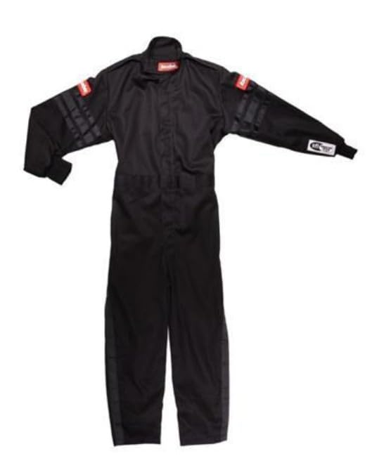 RaceQuip 1959995 Unisex-Child Kids Single Layer Suit (Black, Large)