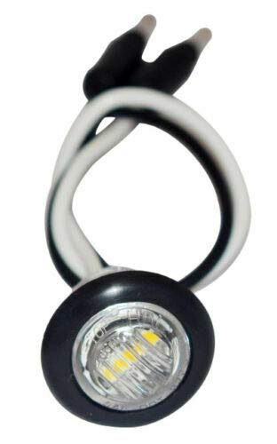3/4 (.75 Inch) Mini Clear Lens Amber 3 Led Clearance Lamp Round Indicator Fender Side Marker Lights Waterproof With Black Ring C