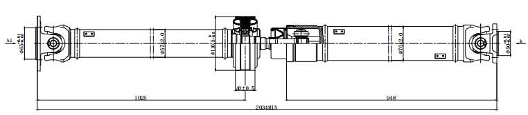 ANPART Rear 81.13'' Driveshaft Prop Shaft Length 80.3in Fit for Nissan Rogue S SL SV 2.5L 2008-2016 37000JM100 37000JM10A 37000J