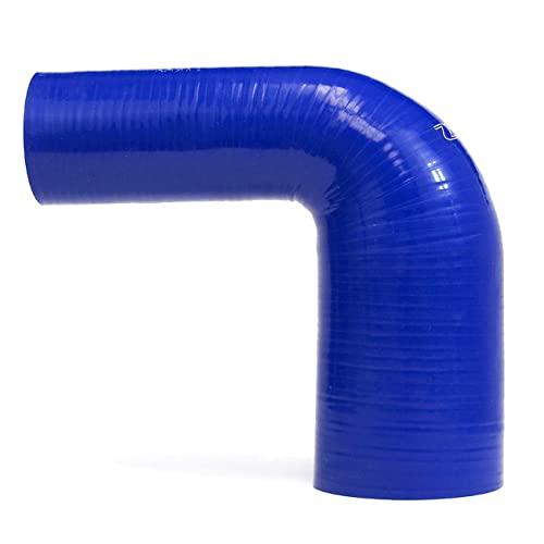 Hps Htser90-100-138-Blue Silicone High Temperature 4-Ply Reinforced 90 Degree Elbow Reducer Coupler Hose, 75 Psi Maximum Pressur