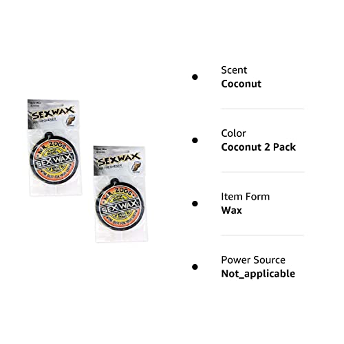 Sex Wax Air Freshener Multi Pack - Coconut Scent - 2 Count (Pack of 1)