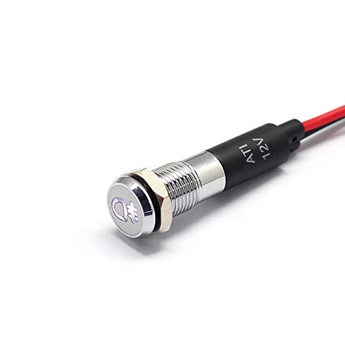 Alpinetech PL8MS 8mm 5/16 12V LED Metal Signal Indicator Pilot Dash Light with Symbols (Fog Light 2)