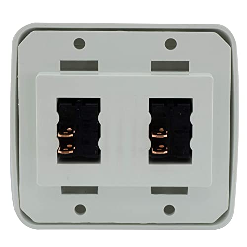 Double Spst On-Off Switch With Bezel, 12-Volt, For Rv, Trailer, Camper (White)