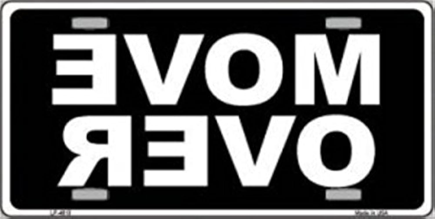 Move Over Black Metal Novelty License Plate Tag Lp-4613