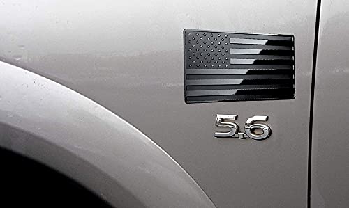 Lfparts Usa Embossed Stainless Steel Metal Flag For Cars, Trucks Black 5''X3''