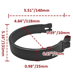 Buhnss Go Kart Mini Bike 4.5' Brake Band Black Go Kart Brake Kit 4 1/2' For Go-Cart Atv Mini Bike Brake Drum