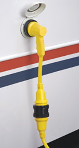 Parkpower By Marinco 1Rpcrv Right Angle Adapter, 30A 125V Locking/Sealing Connector And 30A 125V Locking Male Plug