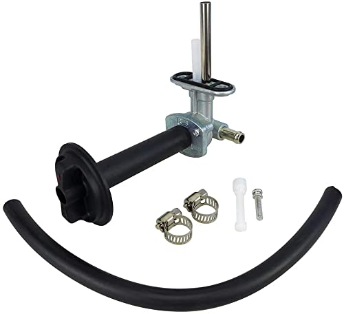 5Km-24500-10-00, Fuel Tank Petcock Switch Valve For Yamaha Grizzly Yfm350 Yfm660, With 1Pcs Fuel Valve Petcock Lever And Fuel Lines, 2Pcs Adjustable Screws