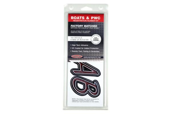 Hardline Products Series 400 Factory Matched 3-Inch Boat & Pwc Registration Number Kit - Burgundy/Black - Rubkg400