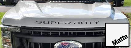 Decal Mods (2017-2022) Hood Grille Decal Sticker (Thin) Letter Inserts Inlays for Ford F250 F350 F450 Super Duty (White Matte) -