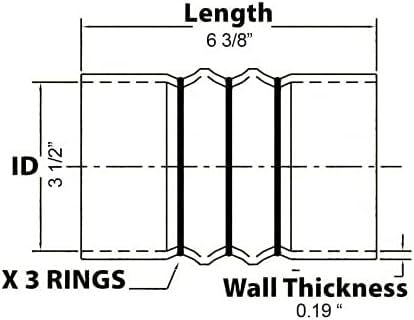 Torque 2Pcs Silicone Cac Charge Air Cooler Hump Hose 3 1/2 X 6 3/8 With T-Bolt Clamps Set, 3.5 Inch Id Turbo, Air Intake And Intercooler Hose Kit (Replaces Volvo 20550690, 70396458, Mack 45Md384M)