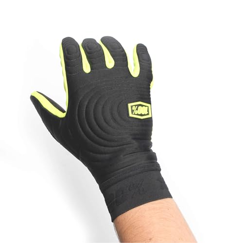 100 Percent - 100% Brisker Xtr Glv Blk/Flo Yel-Lg (10030-00003)