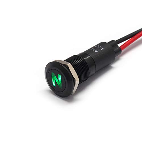 Alpinetech PLB12MS 12mm 12 12V LED Metal Signal Indicator Pilot Dash Light (Neutral)