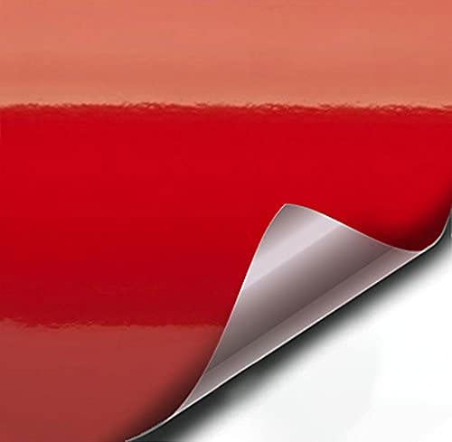 Vvivid Red Gloss Car Wrap Vinyl Roll With Air Release Adhesive 3Mil (2.5Ft X 5Ft)