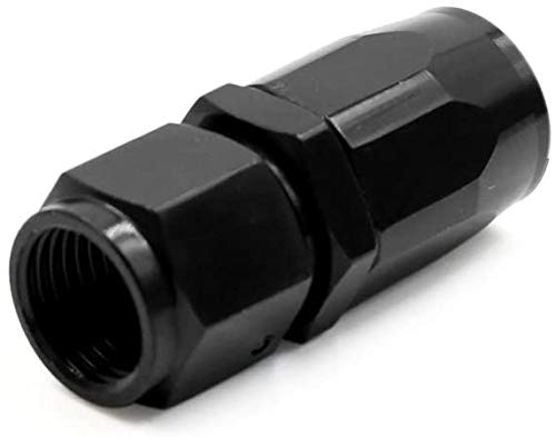 4Pcs 6An Straight Swivel Hose End Fitting For Fuel Oil Line Aluminum Black (Straight)