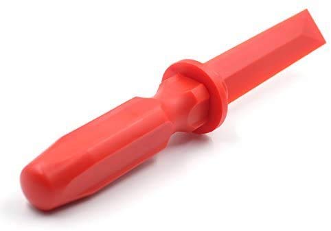 Ckauto Non-Marring Super Grip Plastic Chisel Scraper, Wheel Weight Remover,Red