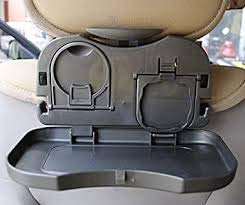 GION Car Meal Plate & Cup Holder Tray/Car Backseat Food Tray with Bottle Cup Holder/Travel Dining Tray