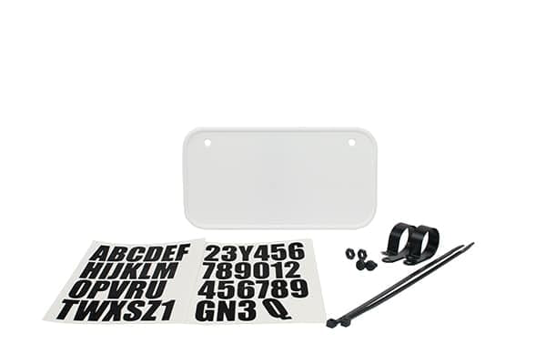 Hardline 2340W Atv License Plate Kit - White Plate/Black Letters