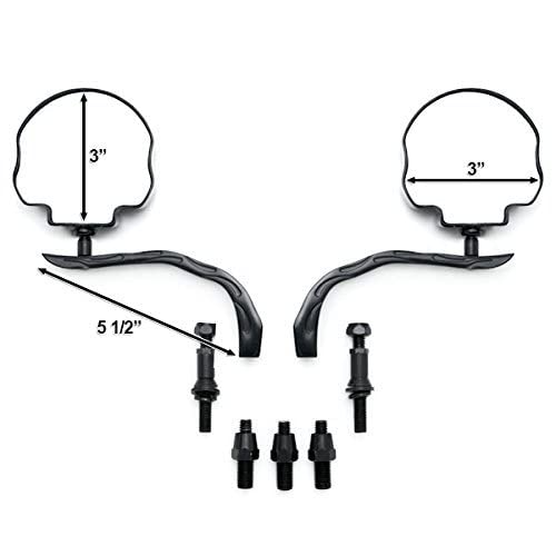 Smt-Skull Flame Black Side Mirrors Compatible With Harley Road King Electra Street Glide Ultra [B00Rudy8Ia]