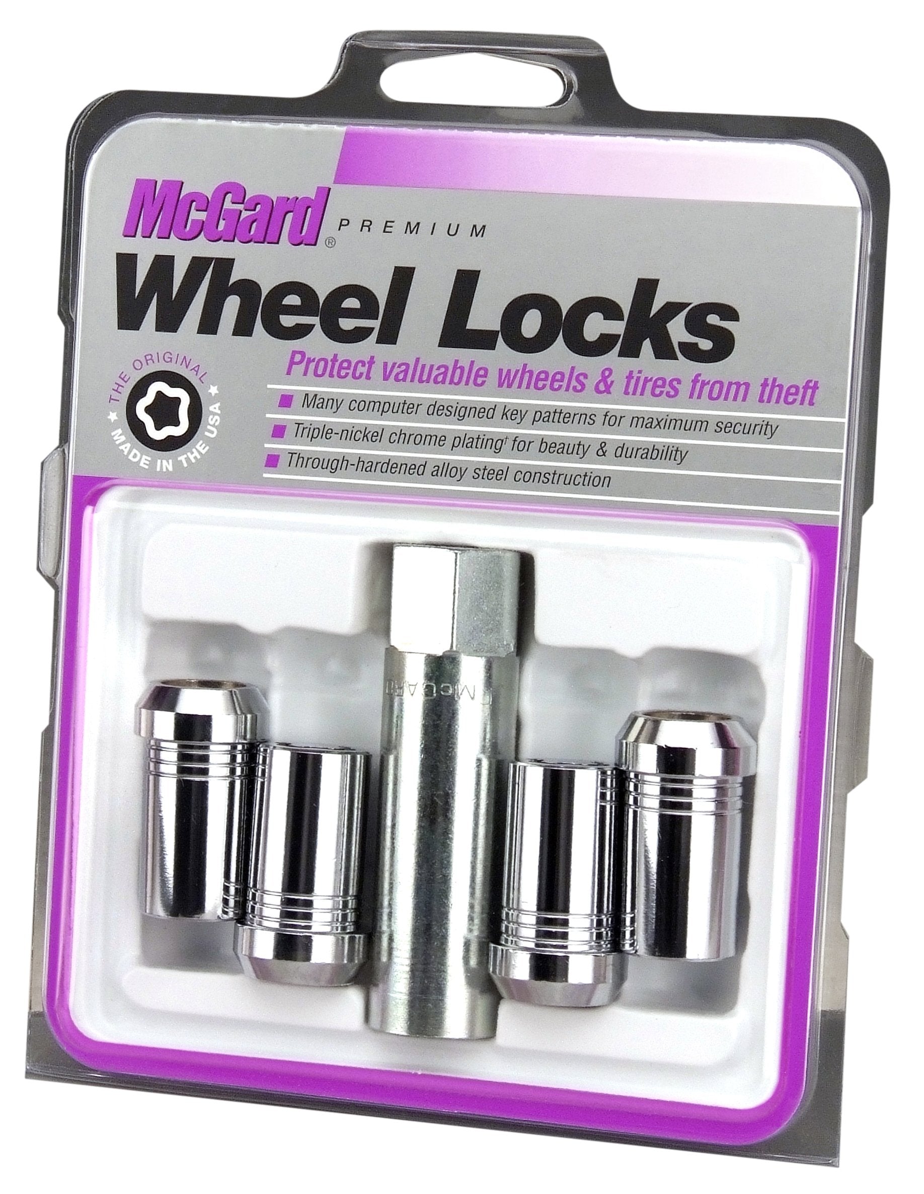 Mcgard 25240 Chrome (1/2-20 Thread Size) Tuner Style Cone Seat Wheel Lock Set