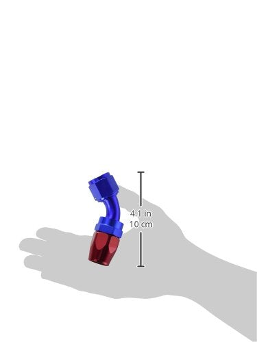 Edelbrock/Russell 610110 Red/Blue Anodized Aluminum -10An 45-Degree Hose End