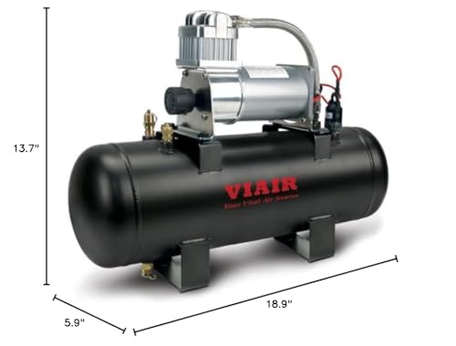 Viair 150 Psi High-Flow Air Source Kit | Portable On Board Air Compressor With 2 Gallon Tank For Truck, Air Horns, Suspension, A