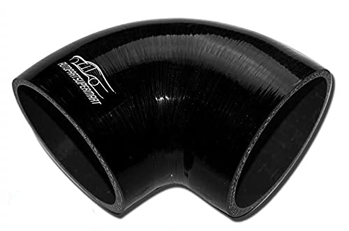 4-Ply Silicone 90 Degree Elbow Radiator Hose Joiner Pipe Black 95Mm 3.75' (3-3/4')