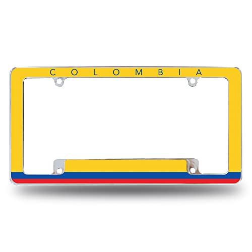 Rico Industries Colombia Flag All Over Automotive License Plate Frame for Car/Truck/SUV (12 x 6)