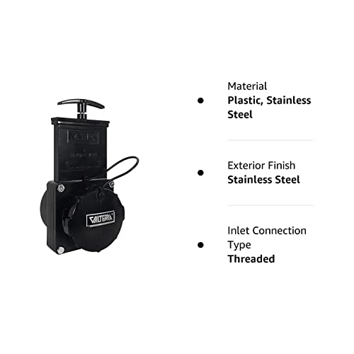 Valterra 3'' Stainless Steel RV Waste Dump Gate Valve w/Cap (1)