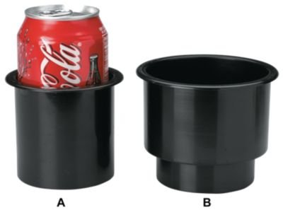 Sea-Dog 588060 Flush Mount Combo Drink Holder with Drain Holes - Black, 3-5/8'' ID x 3-1/4'' D