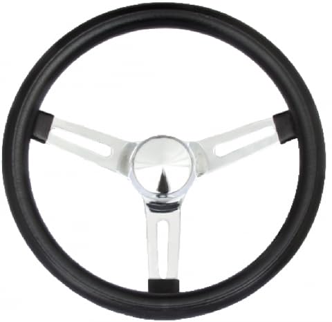 Grant 8546 Classic Series 13.5 Inch Black 3-Slotted Chrome Spokes Steering Wheel