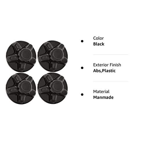 Set Of 4 - Phoenix Qt545Bhs-X4, Abs Black Hub Cover, Hub Cap Fits Trailer Wheels With Five, 13/16'' Lug Nuts On 4.5 Inch Bolt Pa