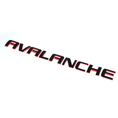 Yoaoo 3Pack Oem Nameplate Redline Avalanche Letter Emblem 3D Badge Compatible With Avalanche Original Red Line