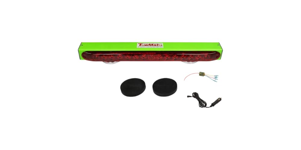 Towmate 22'' Wireless Led Tow Light Bar - Lime Green, Magnetic Mount, Battery-Powered, 10+ Hours Of Charge | Hardwire Transmitte