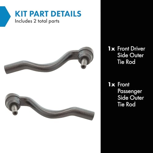 Trq Front Outer Tie Rod Set Compatible With 2011-2015 Dodge Durango Jeep Grand Cherokee
